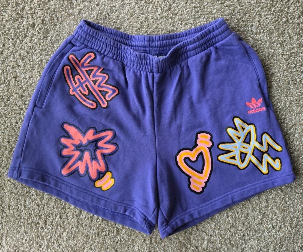 ADIDAS Artist Kris Andrew Small Love Unites Shorts - Sz Medium - Sweats, Y2K